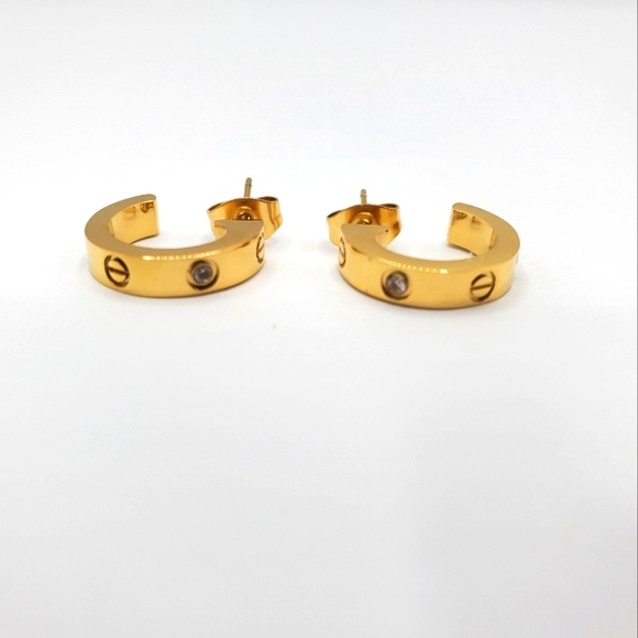 Love Screw Diamond 18K Rose Gold Filled Earrings - Picture 5 of 6